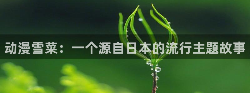 动漫之家最新更新手机：动漫雪菜：一个源自日本的流行主题故事